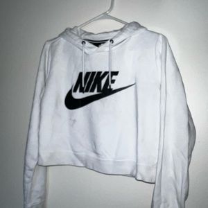 White Nike Cropped Sweatshirt